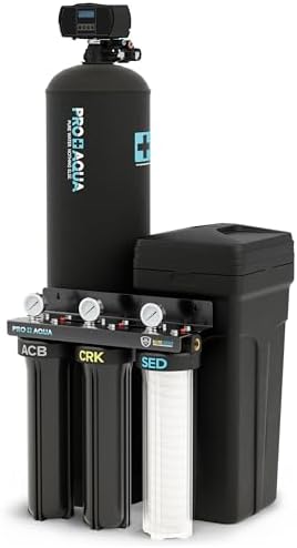 PRO+AQUA PRO-E-S80E Elite Whole House Water Filtration System & 80,000 Grain Water Softener Combo – High-Capacity Combo for Large Homes & Well Water Use by PROAQUA