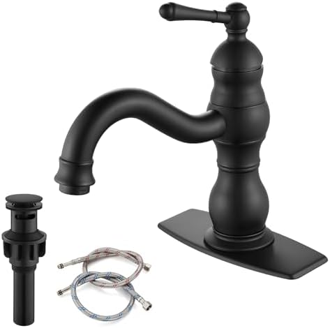 gotonovo Bathroom Faucet 1 Hole Vintage,Matte Black,7.1” Spout Reach by HOME