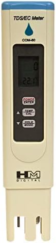HM Digital COM-80 Electrical Conductivity (EC) and Total Dissolved Solids Hydro Tester, 0-5000 ppm TDS Range, 1 ppm Resolution, +/- 2% Readout Accuracy - Image 2