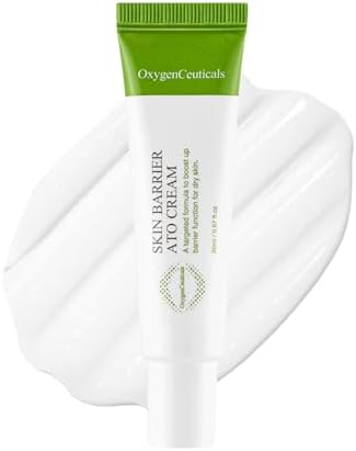 OxygenCeuticals Skin Barrier Ato Cream – Protective Cream with Fucoidan V, Shea Butter & Centella Asiatica, Strengthen Skin Barrier & Soothe Sensitive Skin. 0.67 fl.oz (20ml) by OxygenCeuticals