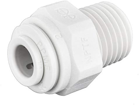 John Guest 1/4 Inch OD x 1/4 Inch NPT Straight Adapter, Push to Connect Plastic Plumbing Fitting, PP010822WP by JohnGuest