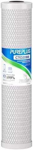 PUREPLUS 5 Micron 20"x4.5" Whole House Activated Carbon Water Filter, 1Pack by PUREPLUS