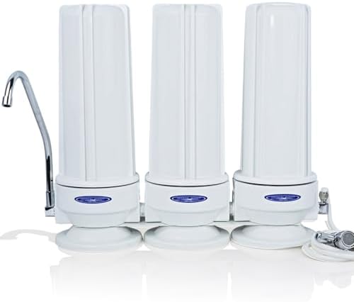 Crystal Quest Countertop Water Filter System – 8-Stage Triple Fluoride Plus Filtration for Kitchen Faucets, Removes Chlorine, Heavy Metals & VOCs, Long-Lasting 10,000-Gallon Faucet Filter by CrystalQuest