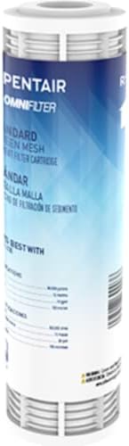 Pentair OMNIFilter RS19 Sediment Water Filter, 10-Inch, Standard Whole House Screen Mesh Sediment Replacement Cartridge, 10" x 2.5", 150 Micron, White by PentairOmniFilter