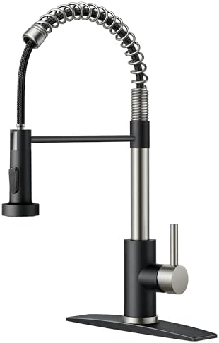 FORIOUS Kitchen Faucets, Pull Down Sprayer, Classic High Arc, Black Brushed by FORIOUS