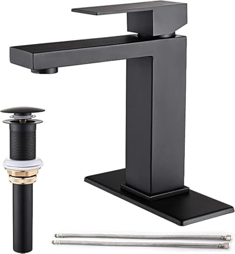 AVSIILE Matte Black Bathroom Faucet, Single Hole Handle Vanity Bath Faucet by AVSIILE
