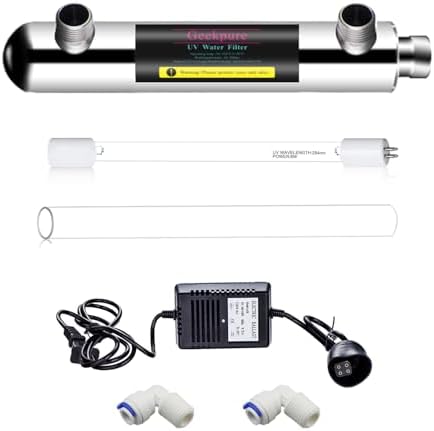 Geekpure 6 Watt Reverse Osmosis UV Water Filter (0.5-1 GPM)-1/4" Port by Geekpure