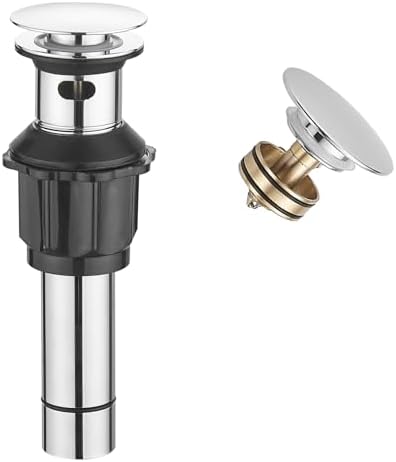 Pop Up Sink Drain Assembly with Overflow, Polished Chrome by Bathfinesse