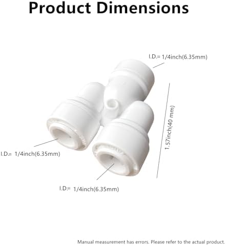 15 Pack 1/4 Inch Y Type 3 Way Tee Splitter Fittings - RO Water Reverse Osmosis Quick Connect Tube Fittings Connectors for Faucet, Dispenser, Ice Maker - Image 2