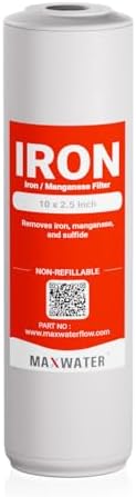 Max Water Whole Iron Manganese Replacement Set - Heavy Duty, for Standard Whole House Systems 10" x 2.5" Good for Iron, Manganese Reduction (Pack of 1) by MaxWater