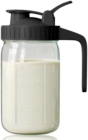 32 oz Breast Milk Pitcher, Glass Mason Jar Pitcher with Lid by OneDream