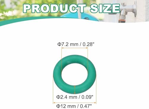 HARFINGTON 20 Pcs Fluorine Rubber O-Rings 12mm OD 7.2mm ID 2.4mm Width Round Sealing O Ring Seal Gasket for Industrial Engines Plumbing Faucet Hose Automotive - Image 2
