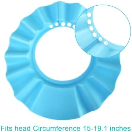 Safe Shampoo Shower Bathing Protection Bath Cap Soft Adjustable Visor Hat for Toddler, Baby, Kids, Children … (Blue) - Image 3