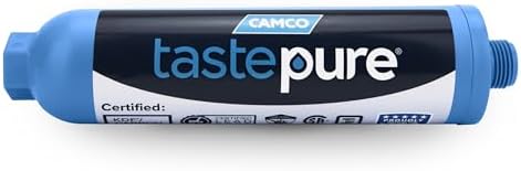 Camco Tastepure Camper/RV Water Filter - Inline Water Filter Reduces Bad Taste, Odor, Chlorine & Sediment - Ideal for RVs, Campers, Travel Trailers, Boats - Made in the USA - (40041) by Camco