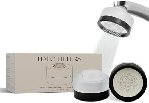 Faucet Filter – Bathroom Sink Faucet Filter for Men & Women’s Skincare, Vitamin C–Infused, Reduces Chlorine, Advanced Filtration for Hydrated Skin, Hard Water Softener (Black) by HaloFilters