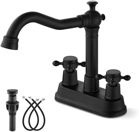 gotonovo 4 Inch Centerset Bathroom Faucet 2 Hole Vintage, Matte Black by HOME