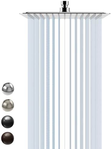 SR SUN RISE Luxury 10 Inch Large Square Stainless Steel Shower Head High Pressure Rainfall Showerhead Ultra Thin Water Saving Polished Chrome by SRSUNRISE