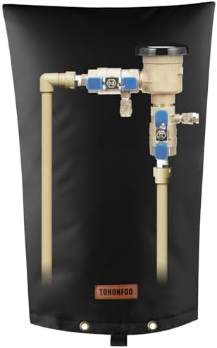 TOHONFOO Backflow Preventer Cover, Pipe Freeze Insulation, 16"Wx34"H, Black by TOHONFOO