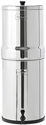 Crown Berkey Gravity-Fed Stainless Steel Countertop Water Filter System 6 Gallon with 2 Authentic Black Berkey Elements BB9-2 Filters by Berkey