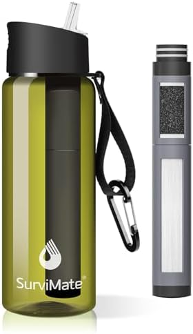 SurviMate 5-Stage 0.01μm Ultra-Filtration Filtered Water Bottle BPA-Free by SurviMate