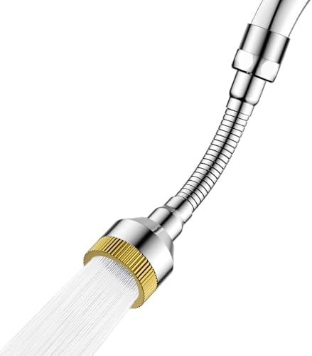 Faucet Sink Aerator/Extender/Sprayer/nozzle,Faucet Attachment Replacement for Bathroom&Kitchen, Anti-slip Swivel Aerator with 55/64" Threaded Adapter (Long-length silver) by Unknown