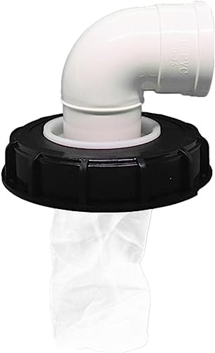 samou IBC Lid Filter 165 mm 90° Ton Barrel Cover with Nylon Washable IBC Tank Lid Filter for mounting on IBC Container Rainwater Tank IBC 1000 Liters DN150 (90° Angle) by samou