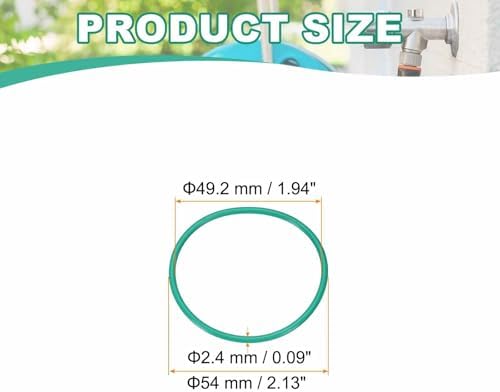 HARFINGTON 5 Pcs Fluorine Rubber O-Rings 54mm OD 49.2mm ID 2.4mm Width Round Sealing O Ring Seal Gasket for Industrial Engines Plumbing Faucet Hose Automotive - Image 2