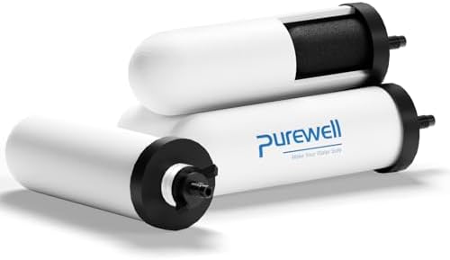 Purewell PF-4 Ceramic 3-Stage Purification Elements, Washable & Reusable, NSF/ANSI 42&372 Certified, Replacement for ProOne®, Berlkey®, Purewell® Filters and Water Filter Systems by Purewell