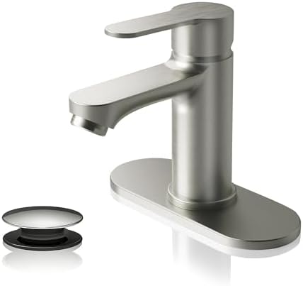 BELZ Nickel Bathroom Faucet, Lead-Free for 1 or 3 Hole 4" Vanity Sink by BELZ