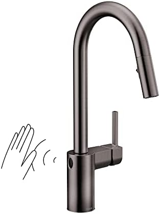 Moen Align Black Stainless Motionsense Wave One-Sensor Touchless One-Handle High Arc Modern Pulldown Kitchen Faucet with Reflex Docking System, 7565EWBLS by Unknown