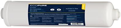 EcoPure EPINL20 In-Line Refrigerator & Icemaker Water Filter – Universal Fit – NSF Certified – Reduces Lead, Chlorine, Cysts & Odor – 6-Month Life – Easy Install with 1/4" Push-Connect by EcoPureWaterSolutions