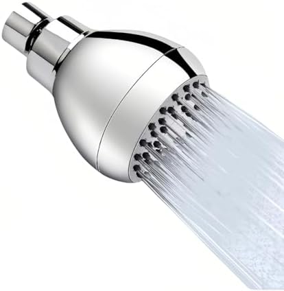 High Pressure Shower Head 3" Chrome - 360° Rotating Self-Cleaning Jets, Water Saving Flow Optimizer, Easy Install & Rustproof ABS, Spa Rainfall Spray for Adults/Elderly by FANBODTA