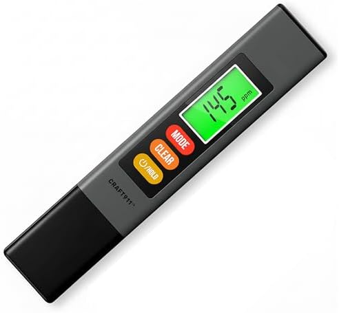 Craft911 Water Tester for Drinking Water - TDS Meter (Professional - Gray) by Craft911byLIME