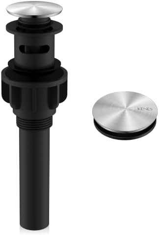 KENES Brushed Nickel Bathroom Sink Drain Pop Up Sink Drain with Overflow by KENESBathroomKitchen