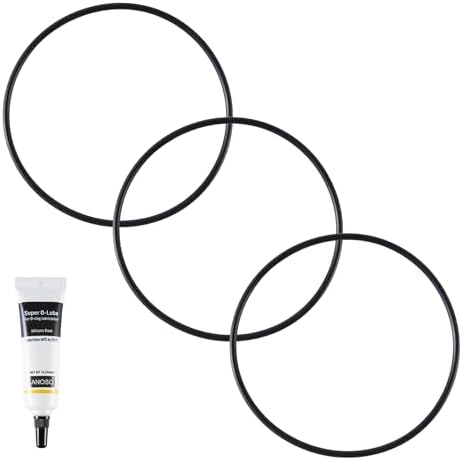 WF1008 O-Rings for 20" Water Filter Housings, 3 Pack, with Silicone Lubricant by HQUA