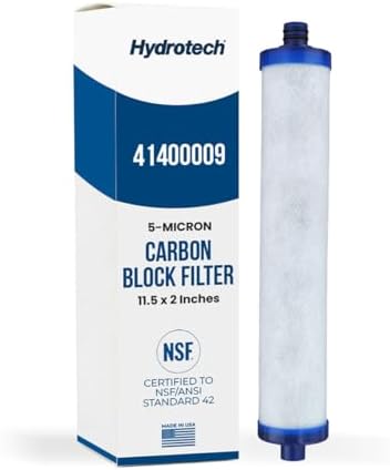 Hydrotech Carbon Filter 41400009 Cartridge, 5 Micron, Red, 11.5x2 Inch by ESPWater
