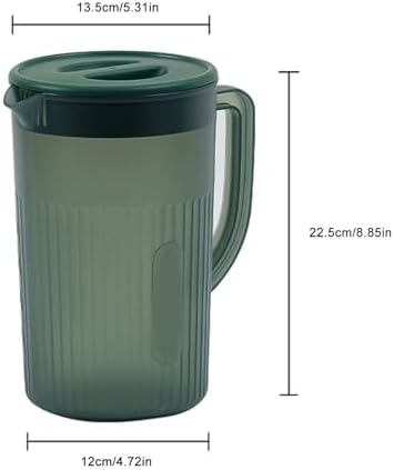 Greensen Water Pitcher, 2.7L Large Capacity Translucent PP Plastic Pitcher with Lid and Spout Filter, for Tea Coffee Juice Cold Water Storage (Green #13) - Image 3