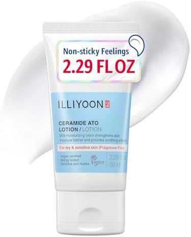 Illiyoon Ceramide Ato Lotion | Lightweight Moisturizer for Dry & Sensitive Skin, Barrier Repair for Face and Body, Mild for Babies, Vegan Certified, Korean Skincare, 2.29 fl.oz. by ILLIYOON