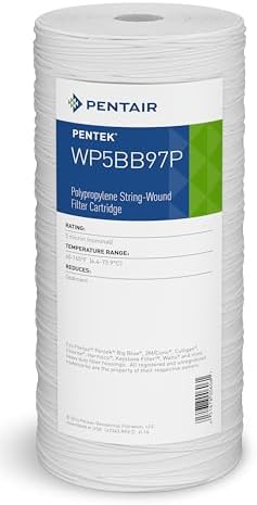 Pentair Pentek WP5BB97P Big Blue Sediment Water Filter, 10-Inch, Whole House Polypropylene String-Wound Replacement Cartridge, 10" x 4.5", 5 Micron by PENTAIRPENTEK