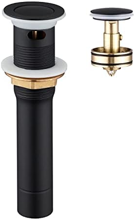CREA Bathroom Sink Drain, Bathroom Sink Stopper with Drain Hair Catcher Pop Up Drain 1 1/2" for Bathroom Vanity Kitchen Sink with Overflow, Matte Black by CREA