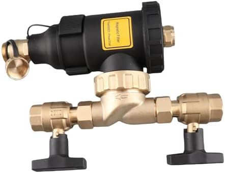 Keenso Magnetic Boiler Filter 5μm Accurate Brass Construction 3/4 Inch Connector for Central Heating System Installation by Keenso