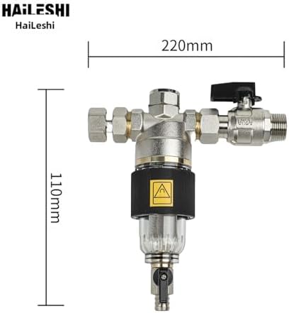 Boiler Magnetic Filter DN20 3/4" External Thread, HVAC Magnetic Water Filter with Stainless Steel Mesh, Scale Rust Sediment Remover for Heating System, Inline Discharge Design Extend Boiler Life - Image 3
