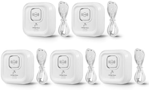 WiFi Water Leak Detectors 100dB Smart Water Sensor Alarm with 3.22 ft Sensor Cable Triple Detection Mode, with App Remote Monitor, Wireless Tank Level Monitor for Basement, Kitchen, Bathroom (5Packs) by HOAYVKJ