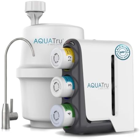 AquaTru Under Sink Alkaline Reverse Osmosis Water Filter | 4-Stage Water Purification System | Removes 84 Contaminants Like Chlorine, Chromium 6, Forever Chemicals, Microplastics | Chrome Faucet by AQUATRU