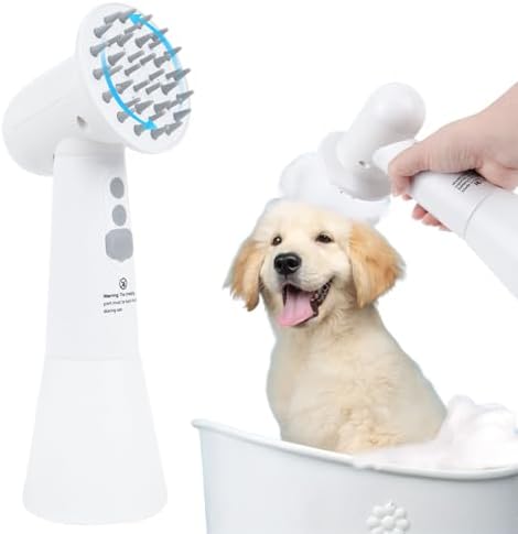 Electric Rotating Massage Dog Shampoo Spray Dispenser with Foam Brush [2026 Upgraded Version] Dual-core Electric pet Bath Brush | 2-Speed Variable Frequency SPA × Double Bubbles by Unknown