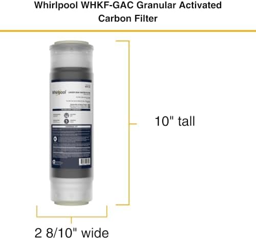 Whirlpool 5-Micron Granular Activated Carbon Water Filter WHKF-GAC, Reduces Chlorine, Bad Taste & Odor, Use with 10" x 2.5" Home Under Sink Drinking Water Filtration or Reverse Osmosis System - Image 4