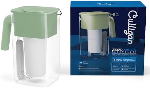 Culligan ZeroWater 10-Cup Pitcher Water Filter Removes PFAS, Sage - Image 2