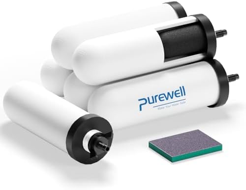 Purewell PF-4 Ceramic 3-Stage Purification Elements, Washable & Reusable, NSF/ANSI 42&372 Certified, Replacement for ProOne®, Berlkey®, Purewell® Filters and Water Filter Systems by Purewell