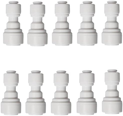 10 PCS OD Reducing Union Connector 1/4 inch to 3/8 inch OD Quick Straight Push Connector Water Tube Pipe Fitting Kit for RO Water Systems Purifiers Filters by Unknown