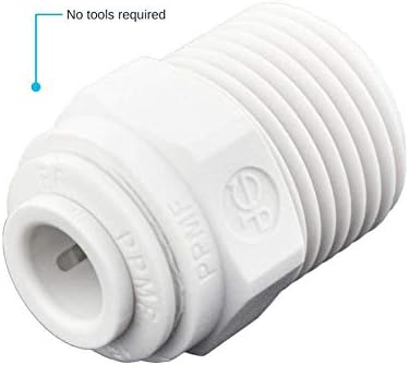 John Guest 1/4 Inch OD x 3/8 Inch NPT Straight Connector, Push to Connect Plastic Plumbing Fitting, PP010823WP - Image 6